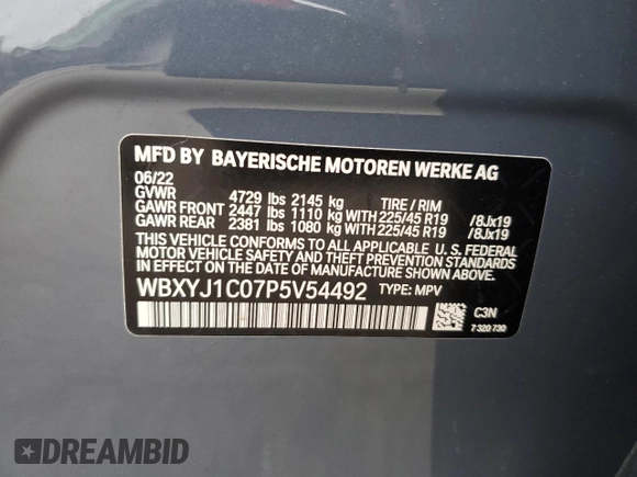 2023 BMW X2 xDrive28i with VIN WBXYJ1C07P5V54492, listed as a Copart auction lot 80983664 with 24,178 mi miles and Salvage Title. Bid and sale history available at carsss.com. Image 15.