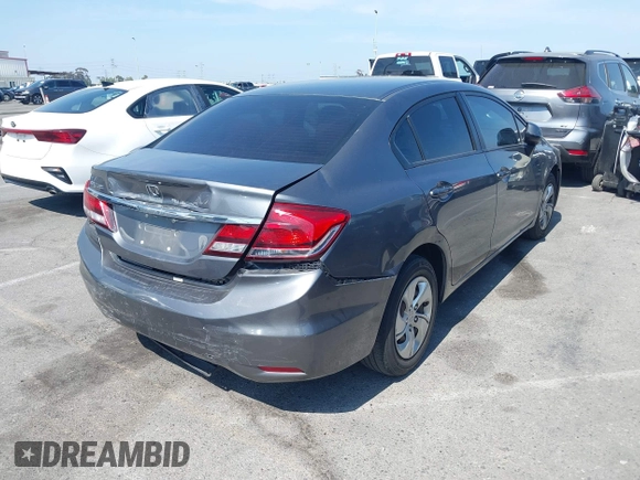 2013 Honda Civic LX with VIN 19XFB2F55DE252598, listed as a IAAI auction lot 42490248 with 115,550 mi miles and . Bid and sale history available at DreamBid. Image 4.