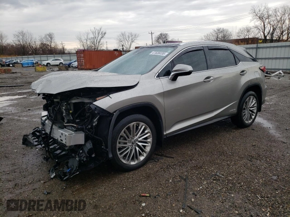 2020 Lexus RX with VIN 2T2JGMDA8LC047485, listed as a Copart auction lot 47638335 with 34,531 mi miles and Salvage Title. Bid and sale history available at carsss.com. Image 1.