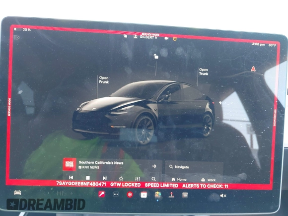 2022 Tesla Model Y Long Range with VIN 7SAYGDEE6NF480471, listed as a IAAI auction lot 41985797 with 82,777 mi miles and . Bid and sale history available at DreamBid. Image 19.