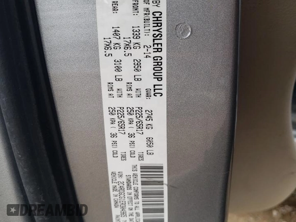 2014 Dodge Grand Caravan SXT with VIN 2C4RDGCG1ER304965, listed as a Copart auction lot 55478015 with 218,093 mi miles and Clean Title. Bid and sale history available at DreamBid. Image 13.