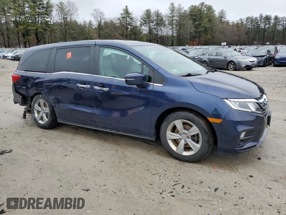 2020 Honda Odyssey EX-L with VIN 5FNRL6H70LB051653, listed as a Copart auction lot 45387985 with 63,747 mi miles and Salvage Title. Bid and sale history available at carsss.com. Image 4.