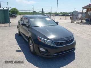 2014 Kia Optima Hybrid LX with VIN KNAGM4AD0E5065921, listed as a IAAI auction lot 42020972 with 152,994 mi miles. Bid and sale history available at carsss.com. Image 1.