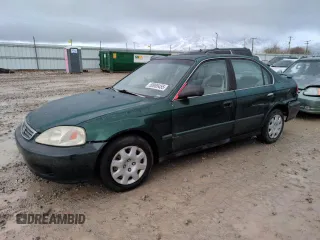 2000 Honda Civic LX with VIN 2HGEJ6676YH512977, listed as a Copart auction lot 50985455 with 242,759 mi miles and Salvage Title. Bid and sale history available at carsss.com. Image 1.