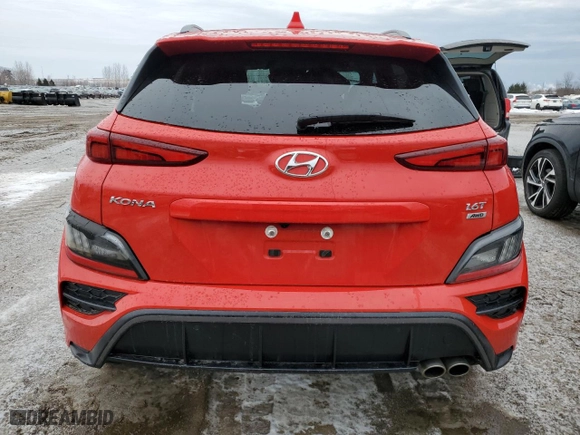 2023 Hyundai Kona Limited with VIN KM8K5CA36PU006534, listed as a Copart auction lot 47054765 with 44,881 mi miles and Salvage Title. Bid and sale history available at carsss.com. Image 6.