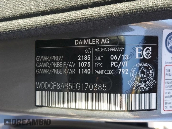 2014 Mercedes-Benz C-Class C 300 Sport with VIN WDDGF8AB5EG170385, listed as a Copart auction lot 55308655 with 178,825 mi miles and Salvage Title. Bid and sale history available at carsss.com. Image 13.