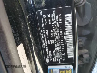 2016 Kia Optima LX with VIN 5XXGT4L38GG112895, listed as a Copart auction lot 52201095 with 117,689 mi miles and Salvage Title. Bid and sale history available at carsss.com. Image 14.