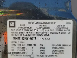 2006 GMC Envoy SLT with VIN 1GKDT13S962162674, listed as a Copart auction lot 46072515 with 193,502 mi miles and Salvage Title. Bid and sale history available at DreamBid. Image 13.