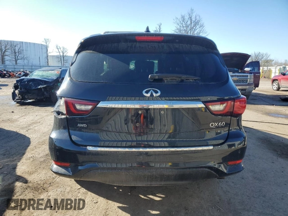 2019 Infiniti QX60 Pure with VIN 5N1DL0MMXKC516532, listed as a Copart auction lot 50526865 with 66,350 mi miles and Salvage title. Bid and sale history available at DreamBid. Image 6.