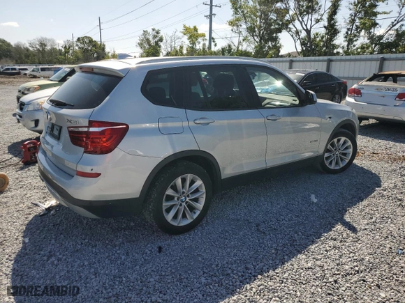 2017 BMW X3 sDrive28i with VIN 5UXWZ7C50H0U46840, listed as a Copart auction lot 52773005 with 268,839 mi miles and Clean Title. Bid and sale history available at carsss.com. Image 3.