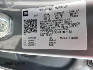 2022 Chevrolet Colorado 4WD LT с VIN 1GCGTCEN8N1307154, выставлен на аукционе Copart как лот 58486435 с пробегом 36 253 миль миль и Списание • Salvage title. История ставок и продаж доступна на DreamBid. Изображение 13.