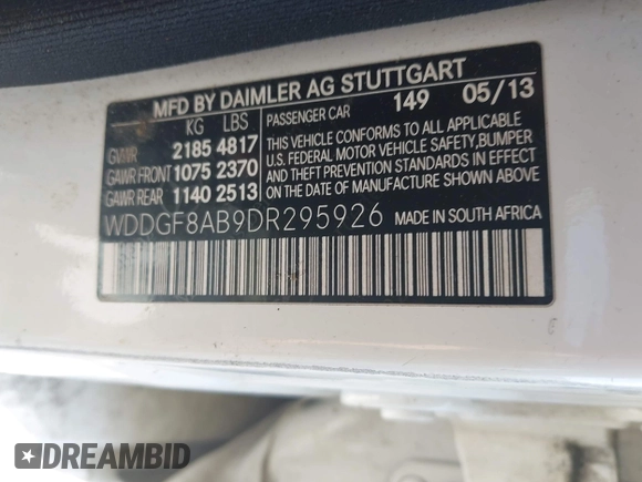 2013 Mercedes-Benz C 300 Sport z VIN WDDGF8AB9DR295926, wystawiony jako IAAI lot #42256993 z przebiegiem 217 669 mil mil oraz . Historia ofert i sprzedaży dostępna na DreamBid. Obrazek 9.