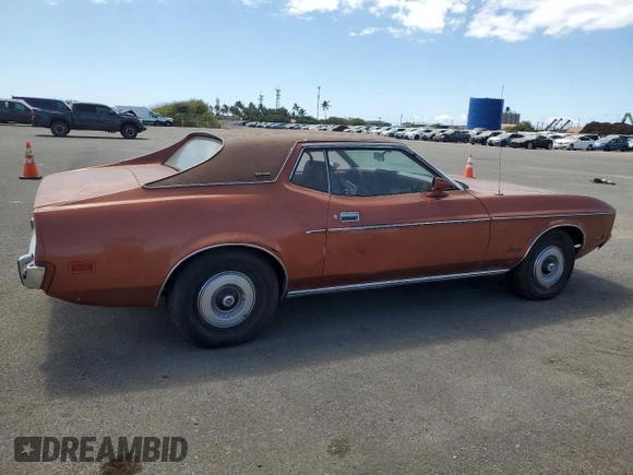 1973 Ford Mustang с VIN 3F04H211483, выставлен на аукционе Copart как лот 46838105 с пробегом 65 171 миль миль и Чистый • Clean title. История ставок и продаж доступна на DreamBid. Изображение 3.
