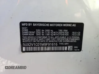 2021 BMW X4 xDrive30i with VIN 5UX2V1C01M9F91616, listed as a Copart auction lot 74006453 with 0 mi miles. Bid and sale history available at carsss.com. Image 14.