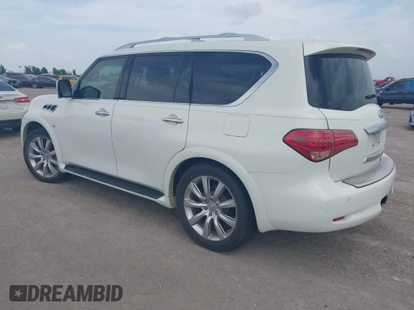 2014 Infiniti QX80 with VIN JN8AZ2NF4E9552823, listed as a IAAI auction lot 42639923 with 176,732 mi miles and . Bid and sale history available at DreamBid. Image 3.