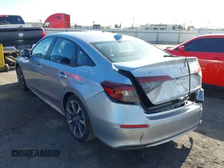 2025 Honda Civic Sedan Hybrid Sport with VIN 2HGFE4F81SH304387, listed as a IAAI auction lot 41558209 with 8,074 mi miles. Bid and sale history available at carsss.com. Image 3.