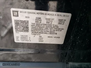 2020 Chevrolet Equinox LT with VIN 3GNAXKEV4LL322378, listed as a Copart auction lot 48140825 with 107,617 mi miles and Salvage Title. Bid and sale history available at carsss.com. Image 15.