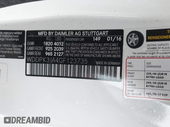 2016 Mercedes-Benz SLK 300 z VIN WDDPK3JA4GF123735, wystawiony jako IAAI lot #41559315 z przebiegiem Nie podano mil oraz . Historia ofert i sprzedaży dostępna na DreamBid. Obrazek 9.