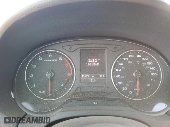 2018 Audi A3 Sedan Premium with VIN WAUB8GFF3J1007331, listed as a Copart auction lot 38089934 with 45,509 mi miles. Bid and sale history available at carsss.com. Image 9.