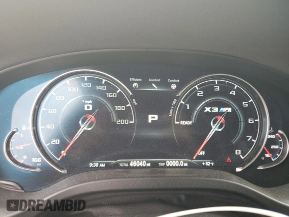 2020 BMW X3 M Competition with VIN 5YMTS0C0XL9B70198, listed as a Copart auction lot 56291694 with 46,040 mi miles and Salvage Title. Bid and sale history available at carsss.com. Image 9.