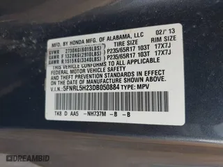 2013 Honda Odyssey LX with VIN 5FNRL5H23DB050884, listed as a IAAI auction lot 41776446 with 176,620 mi miles. Bid and sale history available at carsss.com. Image 9.