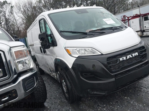 2023 Ram ProMaster Cargo with VIN 3C6LRVVG3PE603829, listed as a IAAI auction lot 41682802 with 8,408 mi miles and . Bid and sale history available at DreamBid. Image 1.