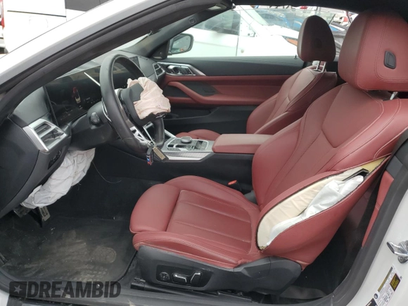 2025 BMW 4 Series 430i with VIN WBA33DB06SCS07578, listed as a Copart auction lot 50272185 with 5,169 mi miles and Salvage Title. Bid and sale history available at carsss.com. Image 7.