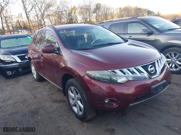 2009 Nissan Murano SL with VIN JN8AZ18WX9W160099, listed as a IAAI auction lot 41577681 with 999,999 mi miles. Bid and sale history available at carsss.com. Image 1.