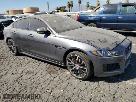2018 Jaguar XE with VIN SAJAM4FV0JCP19219, listed as a Copart auction lot 77487624 with 44,200 mi miles and Salvage Title. Bid and sale history available at DreamBid. Image 4.