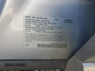 2023 Audi Q5 Premium с VIN WA1ABAFY2P2048917, выставлен на аукционе Copart как лот 56557675 с пробегом 59 113 миль миль и Списание • Salvage title. История ставок и продаж доступна на DreamBid. Изображение 13.
