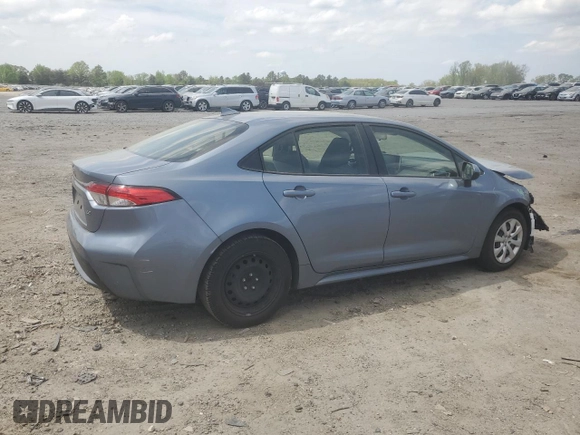 2020 Toyota Corolla LE with VIN JTDEPRAEXLJ059829, listed as a Copart auction lot 53912185 with 50,790 mi miles and Salvage Title. Bid and sale history available at DreamBid. Image 3.