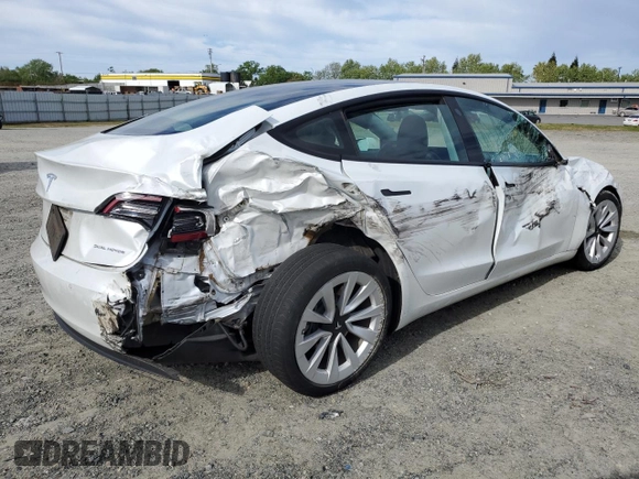 2021 Tesla Model 3 Long Range with VIN 5YJ3E1EB7MF874304, listed as a Copart auction lot 52652825 with Not Provided miles and Salvage Title. Bid and sale history available at carsss.com. Image 3.