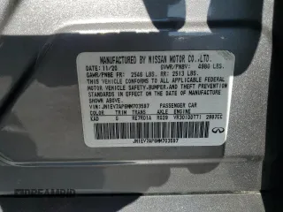 2021 Infiniti Q50 Pure with VIN JN1EV7AP6MM703597, listed as a Copart auction lot 46808815 with 53,490 mi miles and Salvage title. Bid and sale history available at DreamBid. Image 14.