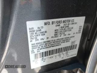 2023 Ford Mustang Mach-E Premium с VIN 3FMTK3SU9PMA59933, выставлен на аукционе IAAI как лот 42083048 с пробегом 13 068 миль миль и . История ставок и продаж доступна на DreamBid. Изображение 9.