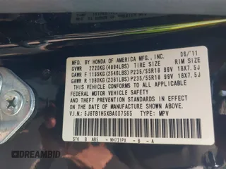 2011 Acura RDX Technology with VIN 5J8TB1H5XBA007565, listed as a IAAI auction lot 42417837 with 200,091 mi miles and . Bid and sale history available at DreamBid. Image 9.