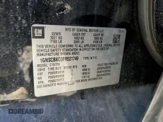 2015 Chevrolet Tahoe LT with VIN 1GNSCBKC0FR521749, listed as a Copart auction lot 50480075 with 156,940 mi miles and Salvage Title. Bid and sale history available at DreamBid. Image 13.