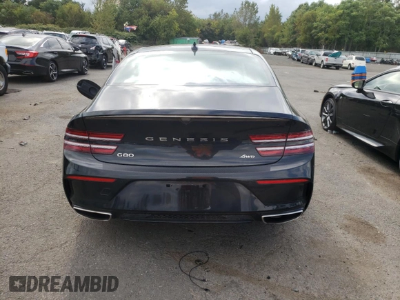 2023 Genesis G80 2.5T with VIN KMTGA4SC5PU152905, listed as a Copart auction lot 72038584 with 12,485 mi miles and Salvage Title. Bid and sale history available at carsss.com. Image 6.
