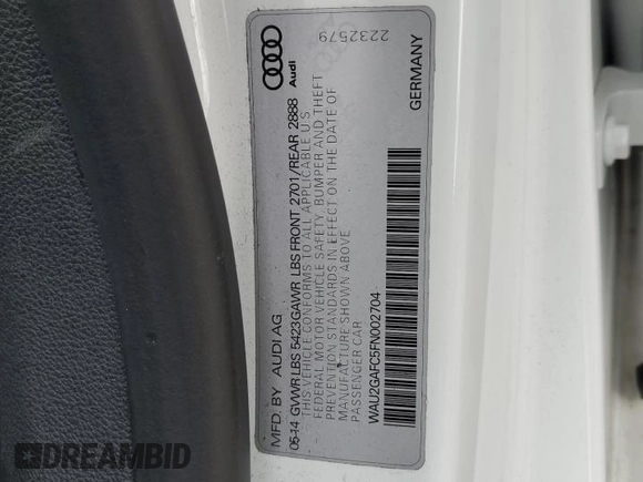 2015 Audi A7 Prestige z VIN WAU2GAFC5FN002704, wystawiony jako Copart lot #62985105 z przebiegiem 47 412 mil mil oraz Szkoda całkowita • Salvage title. Historia ofert i sprzedaży dostępna na DreamBid. Obrazek 13.