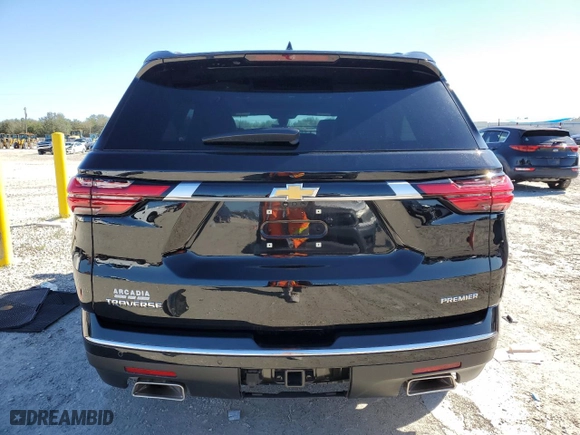 2023 Chevrolet Traverse Premier with VIN 1GNERKKW8PJ291108, listed as a Copart auction lot 42616925 with 7,591 mi miles and Salvage Title. Bid and sale history available at carsss.com. Image 6.