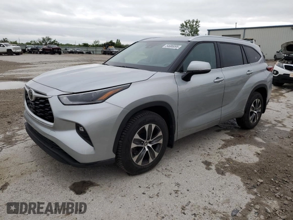 2021 Toyota Highlander XLE with VIN 5TDHZRBH8MS535368, listed as a Copart auction lot 54688095 with 56,480 mi miles and Salvage title. Bid and sale history available at DreamBid. Image 1.