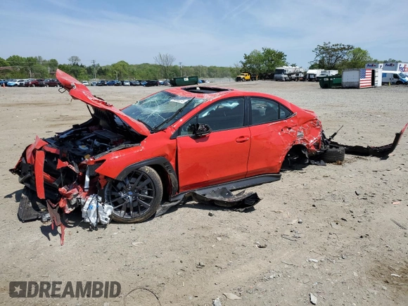 2024 Subaru WRX Premium with VIN JF1VBAH60R9805879, listed as a Copart auction lot 54992275 with 6,856 mi miles and Salvage title. Bid and sale history available at DreamBid. Image 1.
