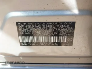 2010 Lexus IS 350 with VIN JTHBE5C28A5024781, listed as a IAAI auction lot 41855466 with Not provided miles and . Bid and sale history available at DreamBid. Image 9.