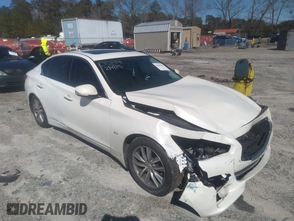 2016 Infiniti Q50 2.0t Premium with VIN JN1CV7AR5GM250084, listed as a IAAI auction lot 41601301 with 101,275 mi miles. Bid and sale history available at carsss.com. Image 1.