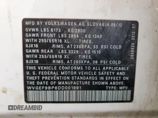 2013 Volkswagen Touareg Exec z VIN WVGEF9BP6DD001991, wystawiony jako Copart lot #58447175 z przebiegiem 170 264 mil mil oraz Tytuł czysty. Historia ofert i sprzedaży dostępna na DreamBid. Obrazek 13.