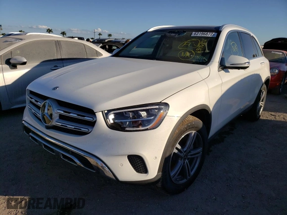 2022 Mercedes-Benz GLC with VIN W1N0G8DBXNG084454, listed as a Copart auction lot 63196872 with 0 mi miles. Bid and sale history available at carsss.com. Image 2.