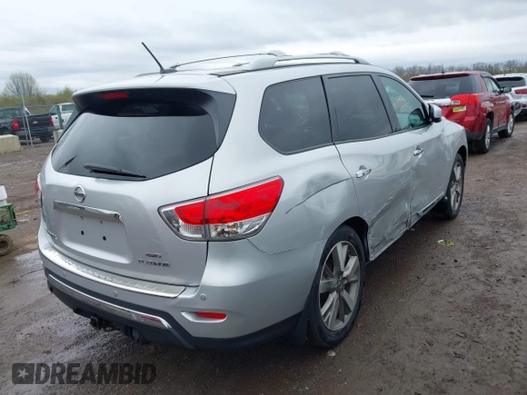 2014 Nissan Pathfinder Platinum with VIN 5N1AR2MM3EC723104, listed as a IAAI auction lot 41903560 with 159,416 mi miles and . Bid and sale history available at DreamBid. Image 4.