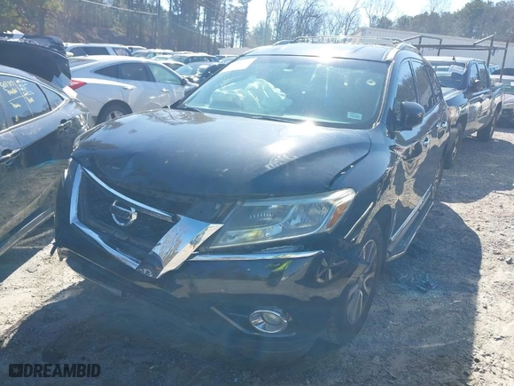 2016 Nissan Pathfinder S with VIN 5N1AR2MNXGC614005, listed as a IAAI auction lot 41588049 with 98,609 mi miles. Bid and sale history available at carsss.com. Image 2.
