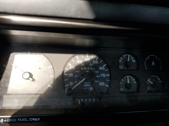 1991 Dodge Dakota "S" with VIN 1B7GL26X0MS316689, listed as a Copart auction lot 75984474 with 189,426 mi miles and Salvage Title. Bid and sale history available at carsss.com. Image 9.