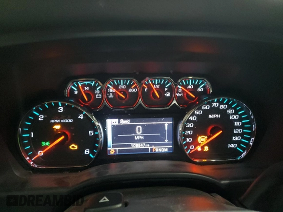 2014 Chevrolet Silverado 1500 LTZ with VIN 3GCUKSEC2EG273762, listed as a Copart auction lot 84682874 with 109,647 mi miles and Salvage Title. Bid and sale history available at DreamBid. Image 9.