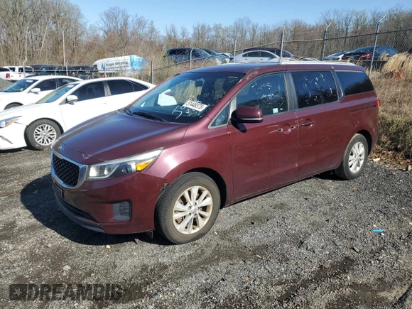 2016 Kia Sedona LX with VIN KNDMB5C14G6092198, listed as a Copart auction lot 51448375 with 123,886 mi miles and Clean Title. Bid and sale history available at carsss.com. Image 1.